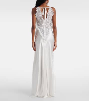 Bridal Verzierte Robe aus Seidensatin | Rodarte