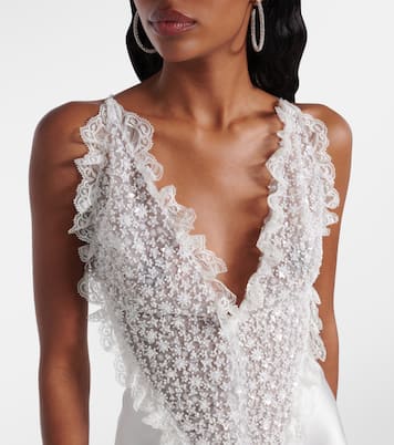 Bridal Verzierte Robe aus Seidensatin | Rodarte