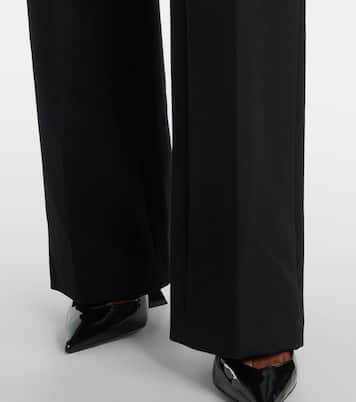 Embellished crêpe cady flared pants | Blumarine