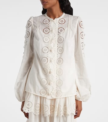 Lucky embroidered cotton blouse | Zimmermann