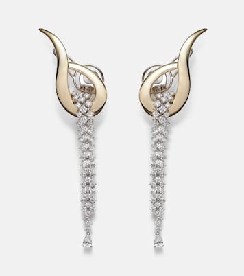 Boucles d'oreilles Golden Strada en or jaune et blanc 18 ct et diamants | Yeprem
