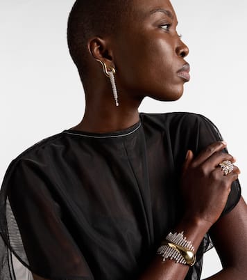 Boucles d'oreilles Golden Strada en or jaune et blanc 18 ct et diamants | Yeprem