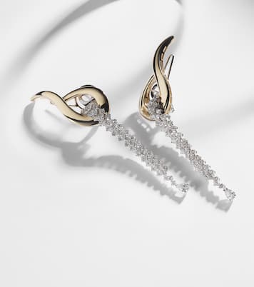 Boucles d'oreilles Golden Strada en or jaune et blanc 18 ct et diamants | Yeprem