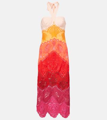 Vestido midi de algodón y lino estampado | Farm Rio