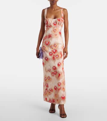 Abito lungo Bettina in lino con stampa | SIR