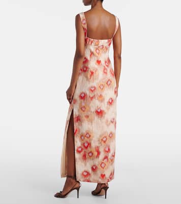 Abito lungo Bettina in lino con stampa | SIR