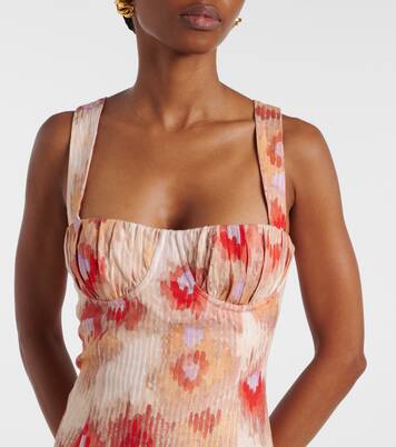 Abito lungo Bettina in lino con stampa | SIR