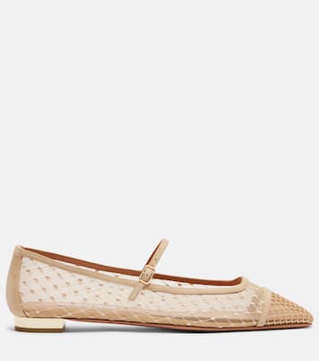 Mary-Jane-Ballerinas Juliette mit Veloursleder  | Aquazzura