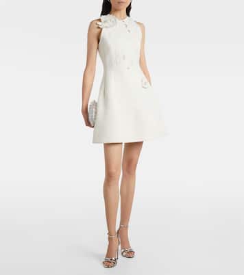 Embroidered cotton-blend tweed minidress | Oscar de la Renta