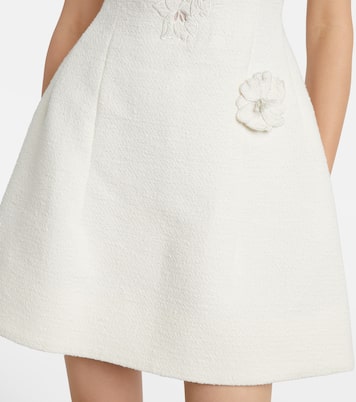 Embroidered cotton-blend tweed minidress | Oscar de la Renta