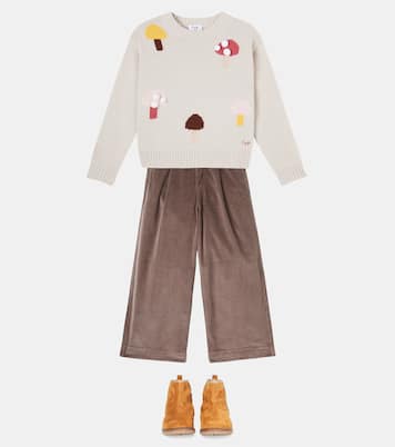 Pullover in lana vergine con ricamo | Il Gufo