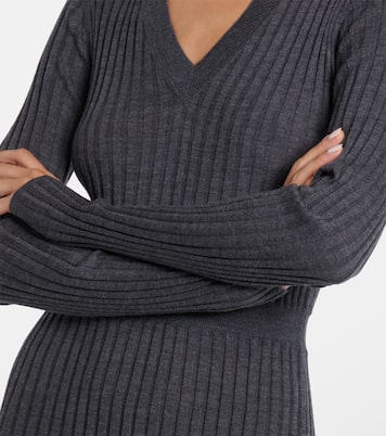 Ribbed-knit virgin wool sweater dress | Brunello Cucinelli