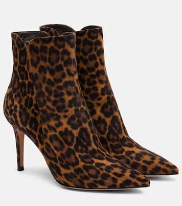 Levy 85 leopard-print suede ankle boots | Gianvito Rossi