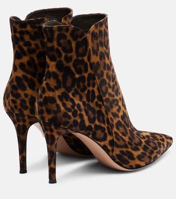 Levy 85 leopard-print suede ankle boots | Gianvito Rossi