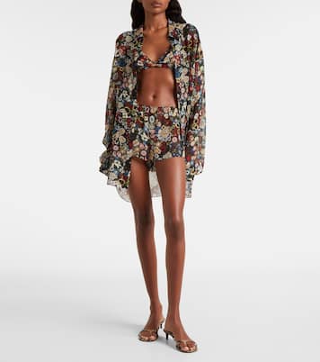 Tilly floral silk pajama shorts | Khaite