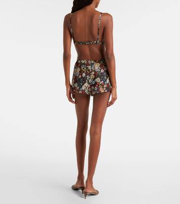 Tilly floral silk pajama shorts | Khaite