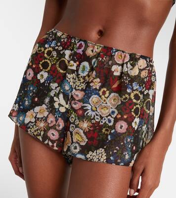 Tilly floral silk pajama shorts | Khaite