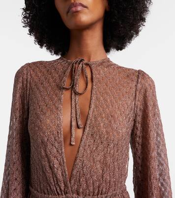 Open-knit lamé maxi dress | Missoni