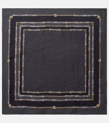 GG印花真丝斜纹布围巾 | Gucci