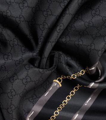 GG印花真丝斜纹布围巾 | Gucci