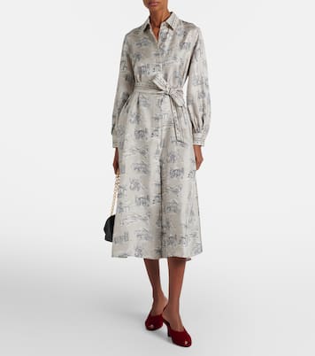 Carbone printed silk midi dress | Max Mara