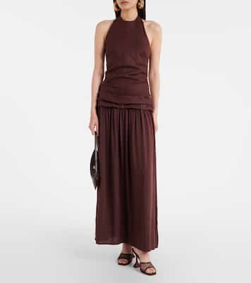 Abito lungo Tali in lino con scollo all’americana | Faithfull