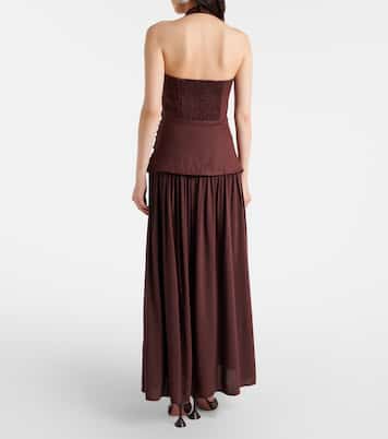 Abito lungo Tali in lino con scollo all’americana | Faithfull