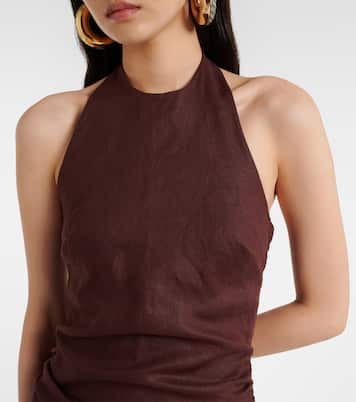 Abito lungo Tali in lino con scollo all’americana | Faithfull