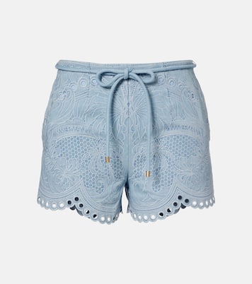 Short brodé Daylight en coton à fleurs | Zimmermann