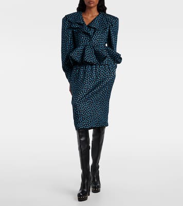 Polka-dot peplum silk jacquard blouse | Chloé