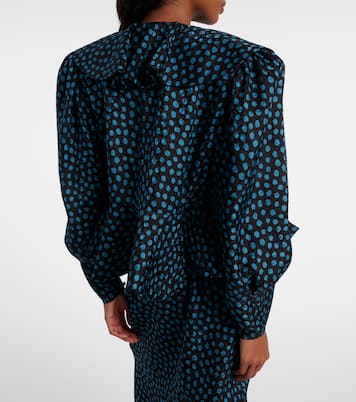Polka-dot peplum silk jacquard blouse | Chloé