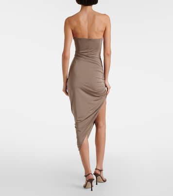 Asymmetric draped cocktail dress | Nensi Dojaka