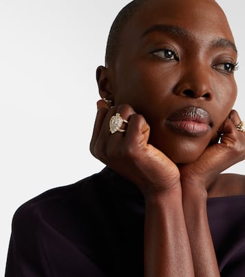 Tortue Coeur 9kt gold ring with diamonds | Yvonne Léon