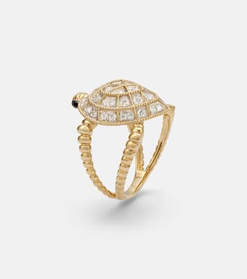 Tortue Coeur 9kt gold ring with diamonds | Yvonne Léon