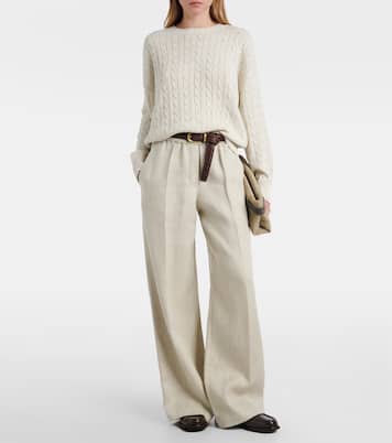 Pullover aus einem Baumwollgemisch mit Pailletten | Brunello Cucinelli