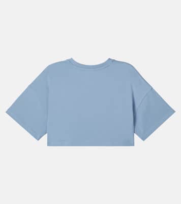 Logo cropped cotton jersey T-shirt | Chloé Kids