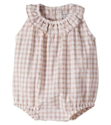 Baby Corfu gingham cotton-blend bodysuit | 1 + in the Family