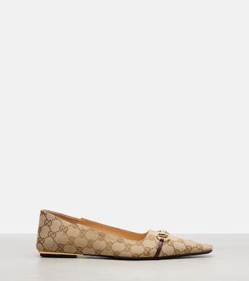 Bailarinas Vittoria de lona GG con Horsebit | Gucci
