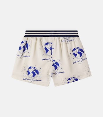 Society printed wide-leg pants | Mini Rodini