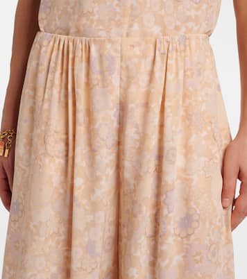 Floral ruffled silk wide-leg pants | Chloé