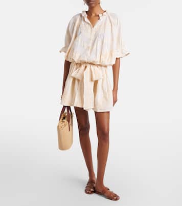 Abito chemisier in cotone con ricamo | Juliet Dunn