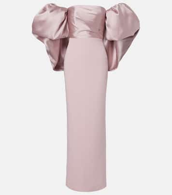 Floris satin-trimmed off-shoulder gown | Solace London
