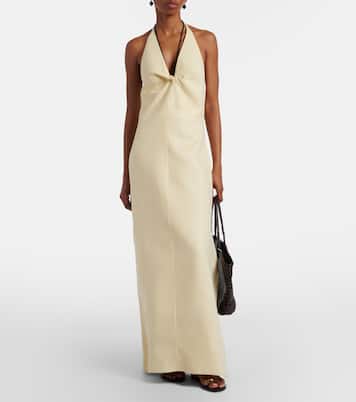 Halterneck linen maxi dress | SIR