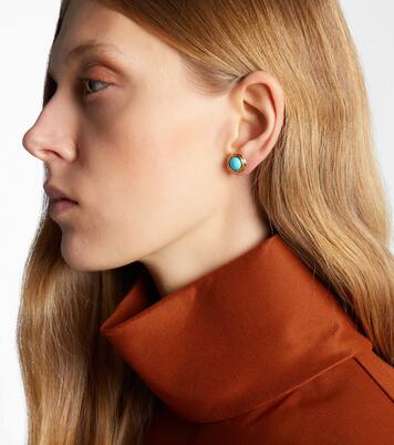 Coral Beach 18kt gold (750/1000) earrings with turquoises | Octavia Elizabeth