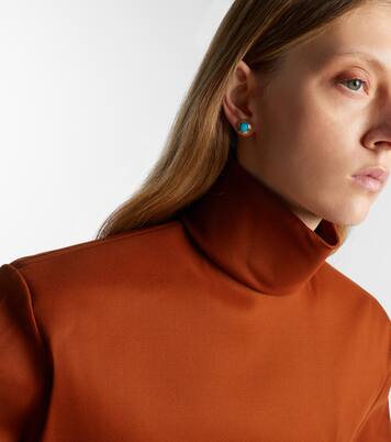 Coral Beach 18kt gold (750/1000) earrings with turquoises | Octavia Elizabeth