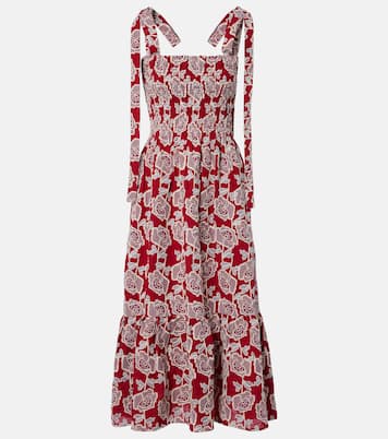 Floral cotton-blend lace midi dress | Erdem