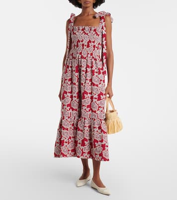 Floral cotton-blend lace midi dress | Erdem