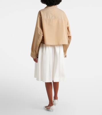 Belted cotton and linen midi skirt | Prada