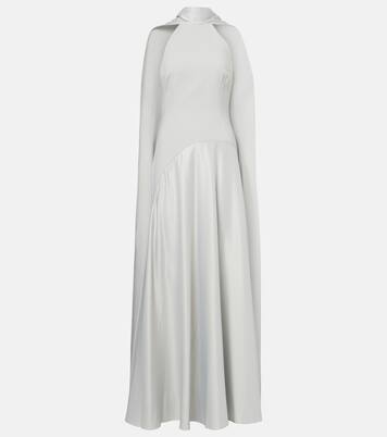 Cece halterneck crêpe and satin gown | Solace London