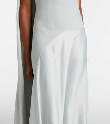 Cece halterneck crêpe and satin gown | Solace London
